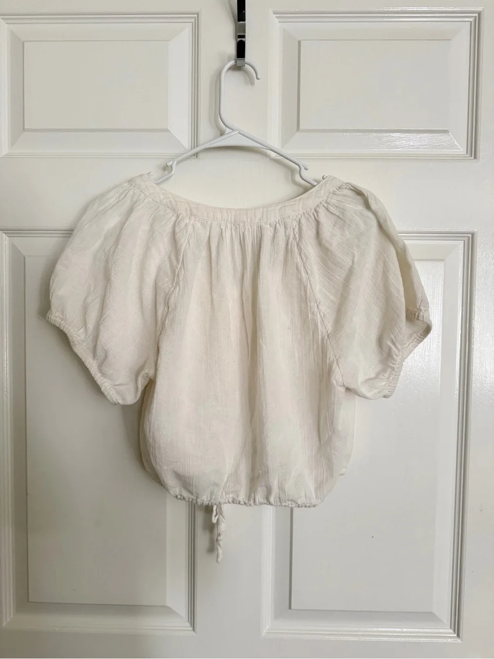 Free People White Gauze Tie-Front Crop Top and Skirt Set
